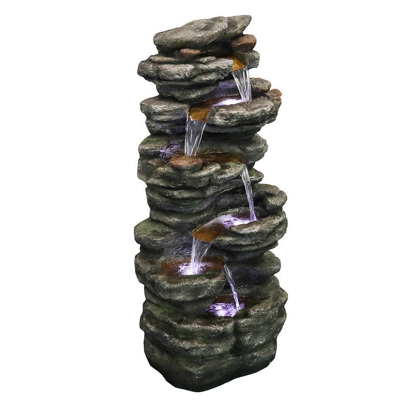 Resin Flagstone Outdoor Water Fountain with Moss 40 in, photo 12 of 13