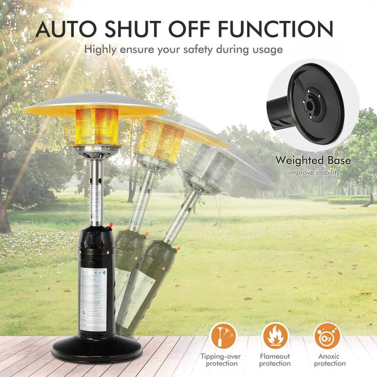 11 000 BTU Portable Tabletop Propane Patio Standing Heater, photo 9 of 16