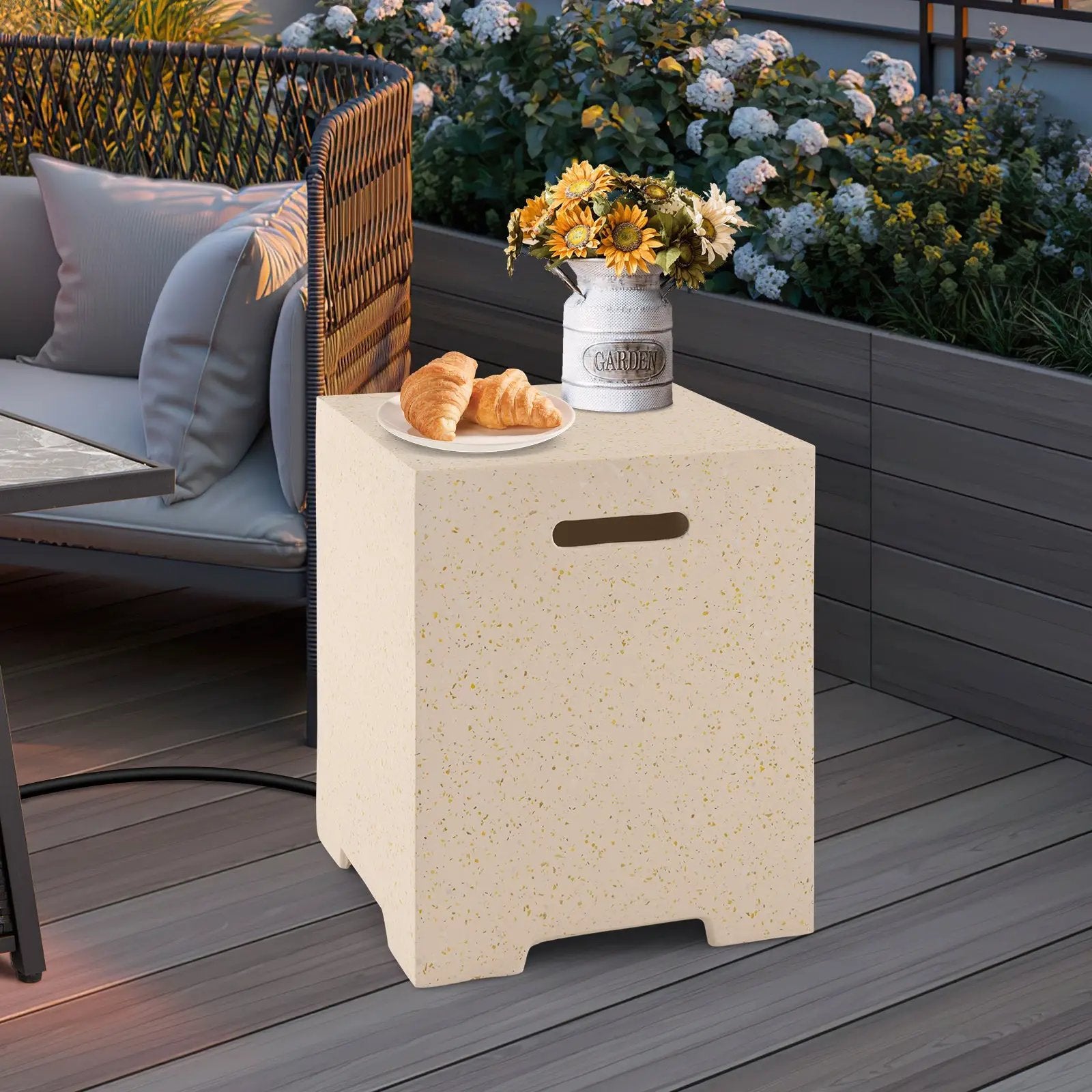 2-in-1 Gas Tank Holder Side Table with Protective Cover by DirectDeals
