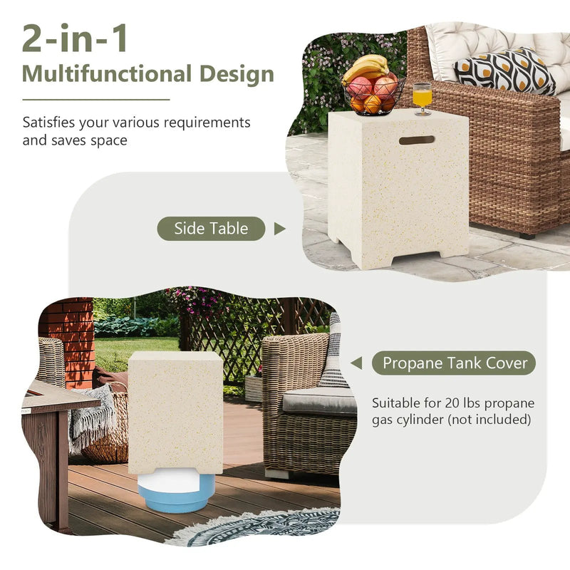 2-in-1 Gas Tank Holder Side Table with Protective Cover by DirectDeals