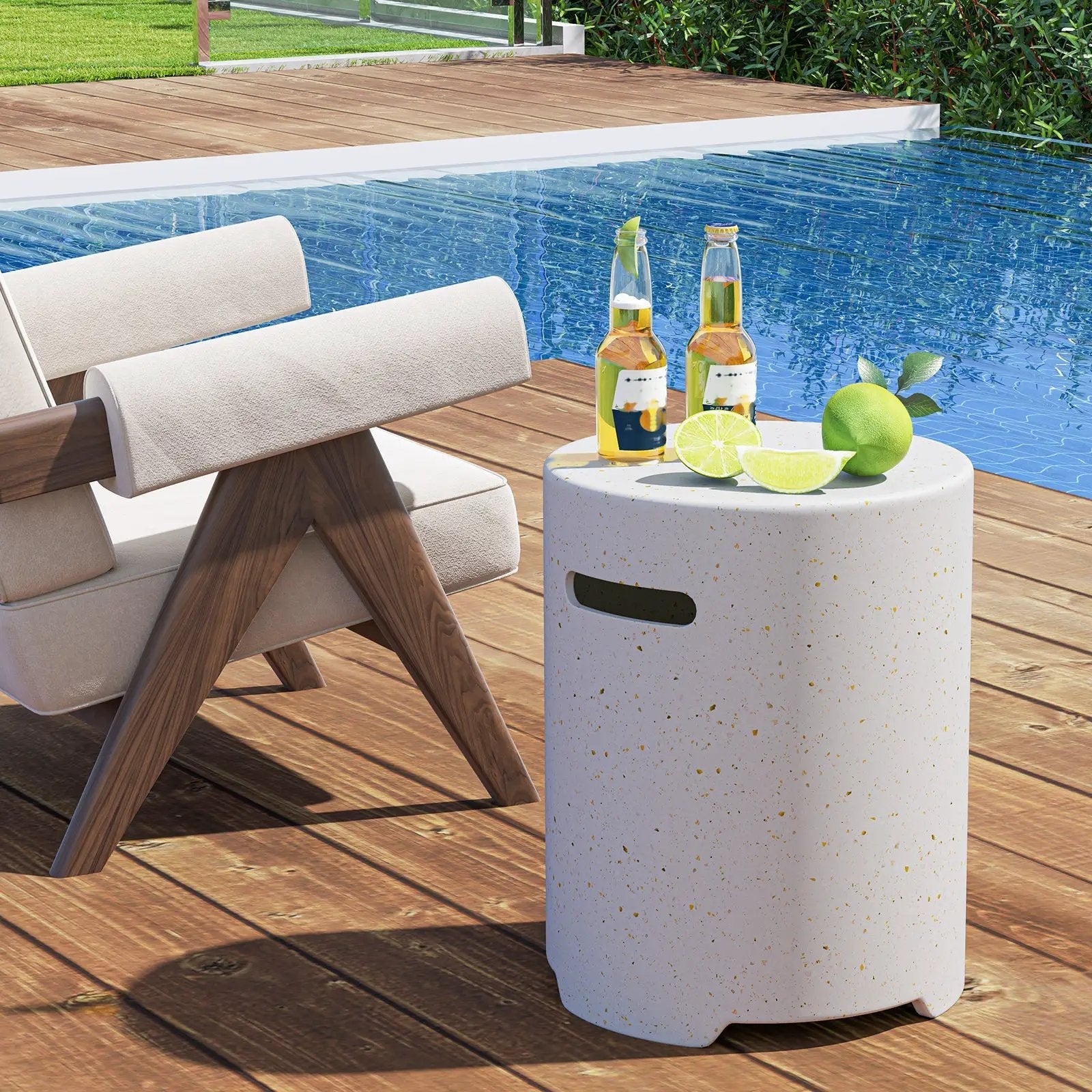 Propane Tank Cover Table with Side Handles and Protective Cover by DirectDeals