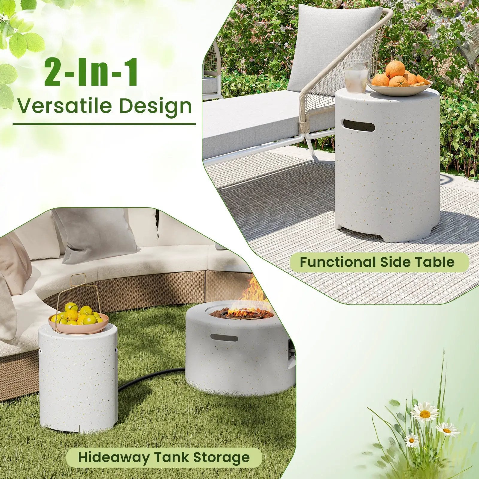 Propane Tank Cover Table with Side Handles and Protective Cover by DirectDeals