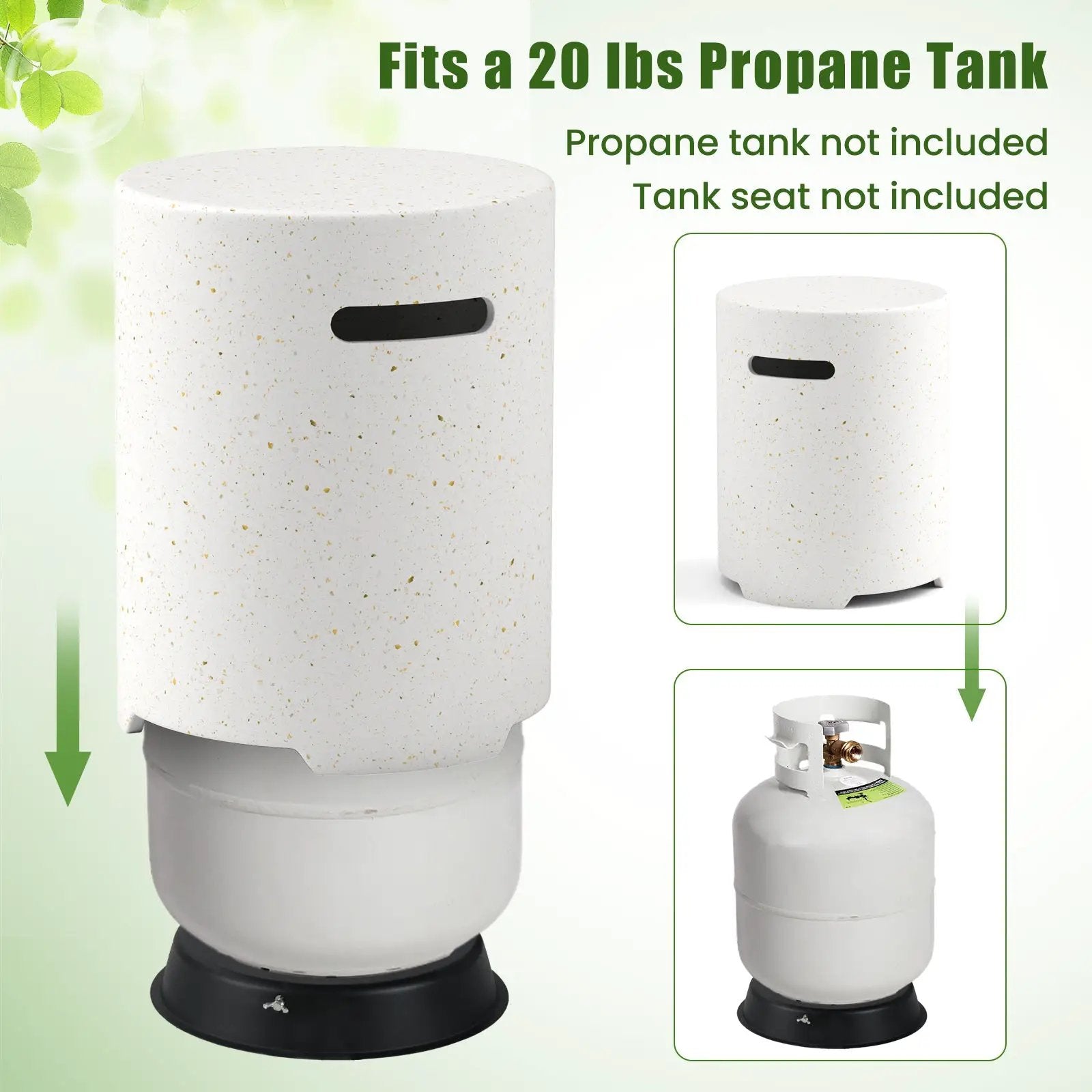 Propane Tank Cover Table with Side Handles and Protective Cover by DirectDeals