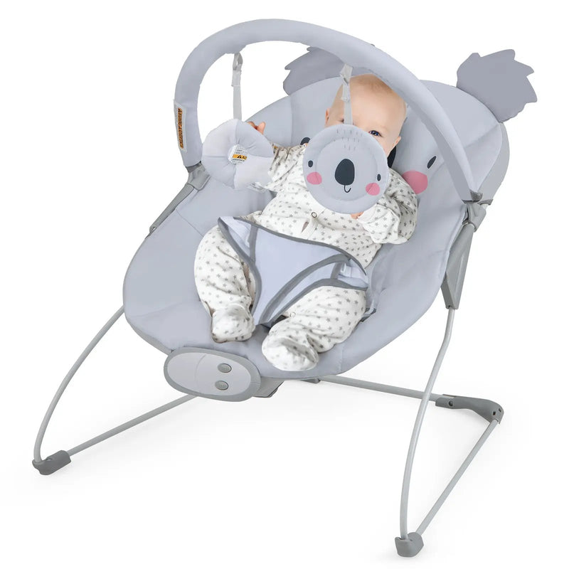 Portable Baby Bouncer Infant Rocker Seat with Detachable Toy Bar-Gray by DirectDeals