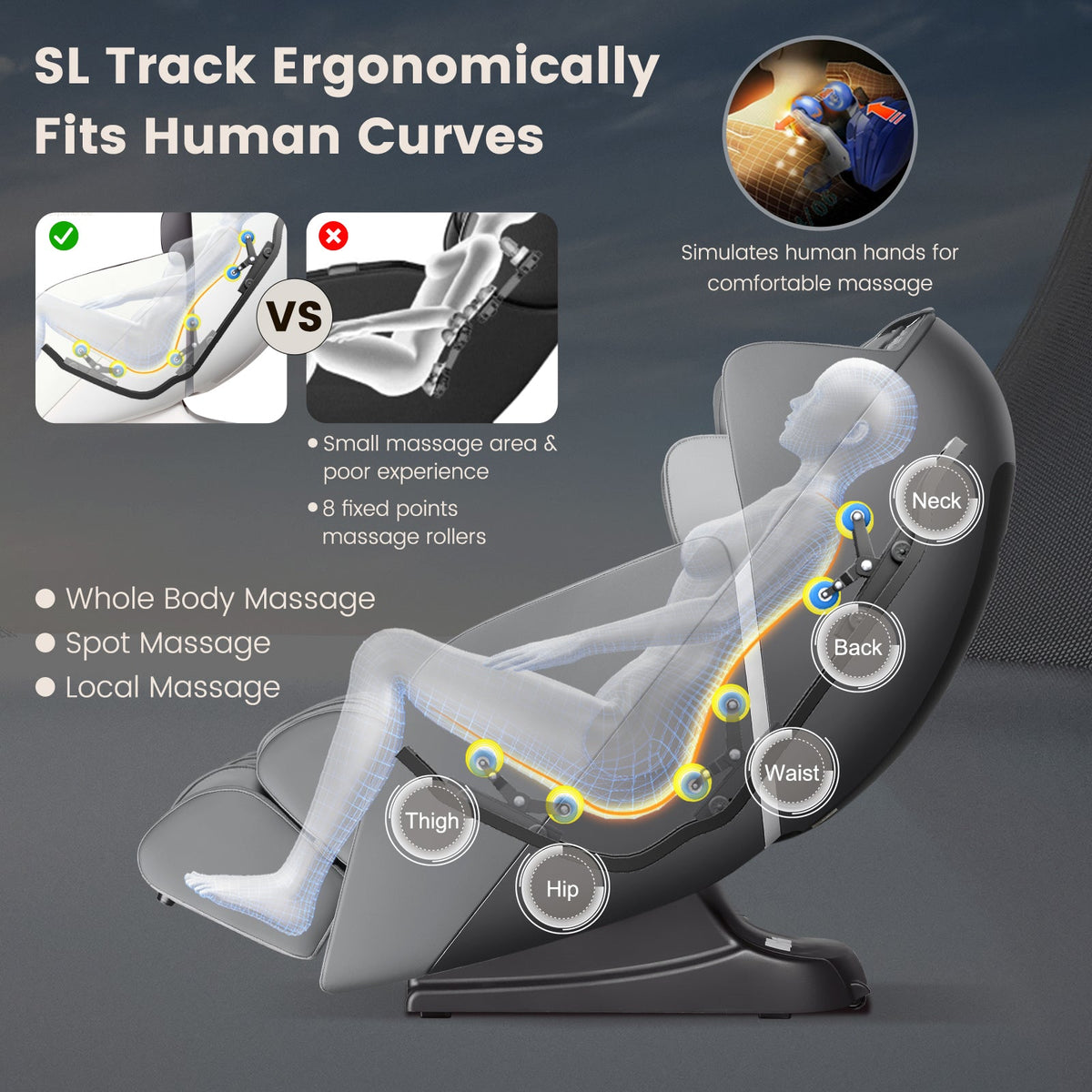 Provox 27-Comfort Full Body Massage Chair with SL Track Airbags Heating, photo 17 of 26