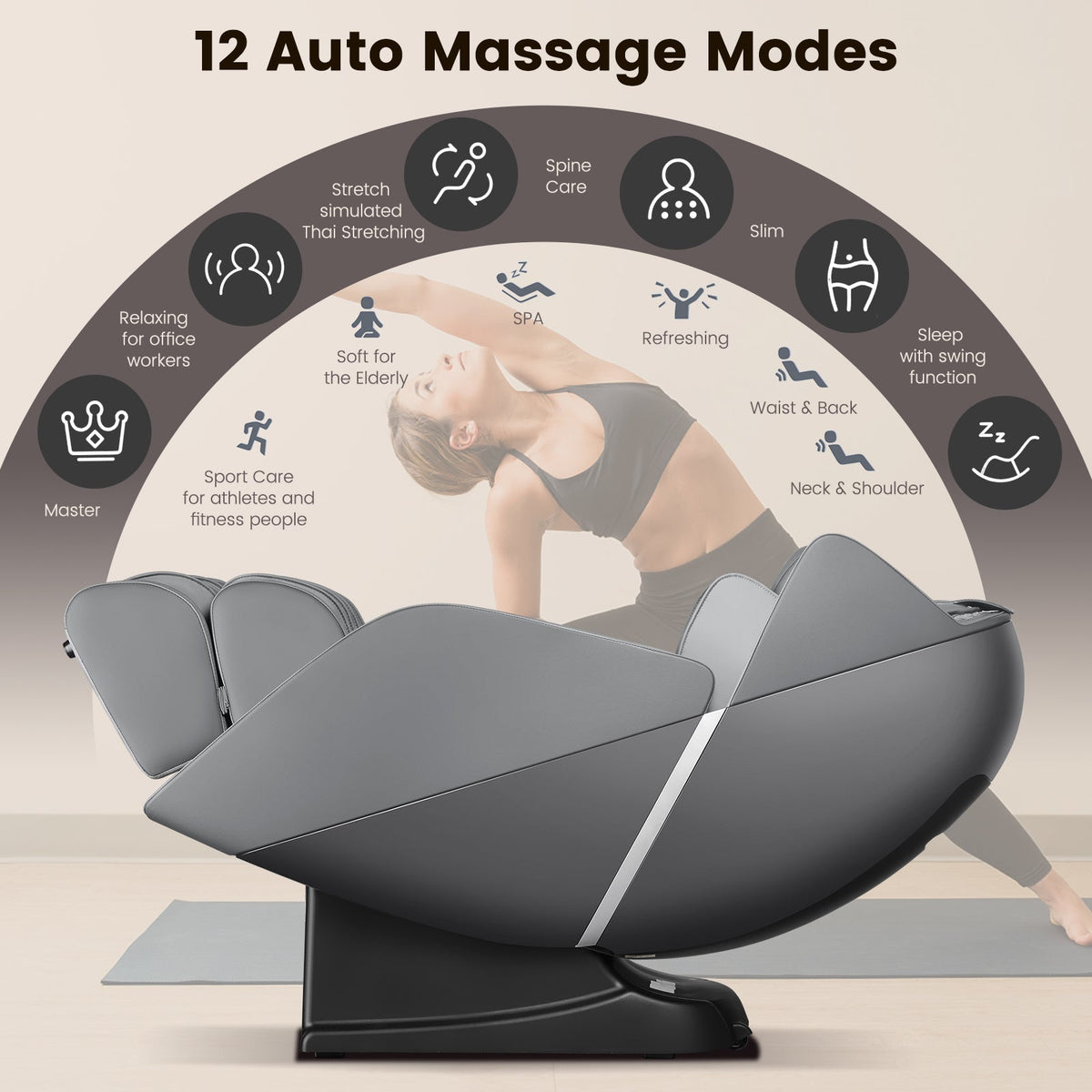 Provox 27-Comfort Full Body Massage Chair with SL Track Airbags Heating, photo 21 of 26