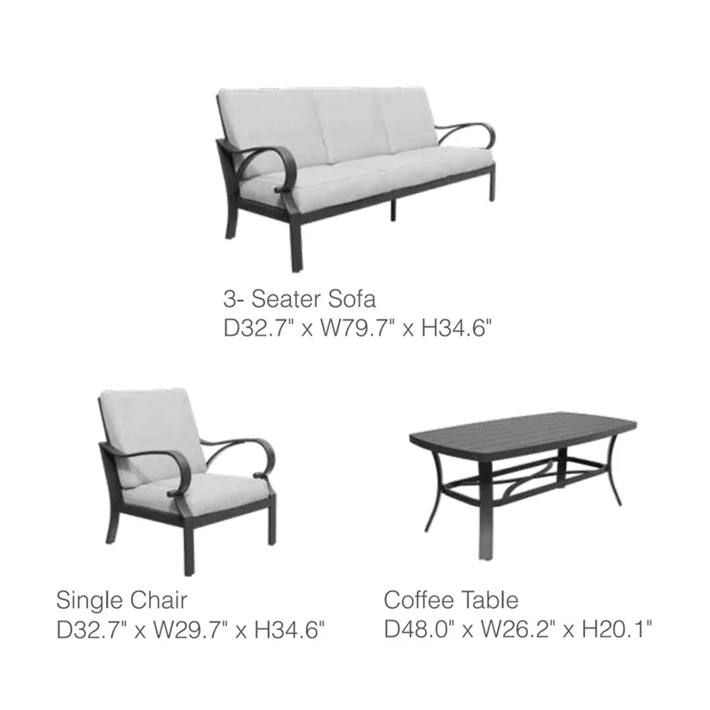 Puget 4-Piece Aluminum Living Room Set by Outdoor-USA®