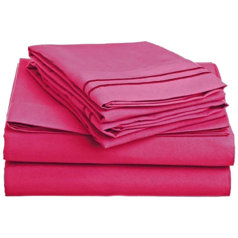 Queen size 4-Piece Sheet Set in Pink Polyester Microfiber by HomePacific