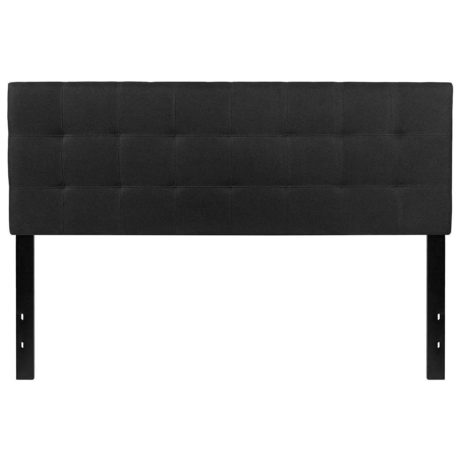 Queen size Modern Black Fabric Upholstered Panel Headboard by HomePacific