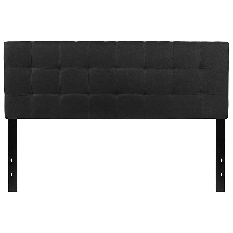 Queen size Modern Black Fabric Upholstered Panel Headboard by HomePacific