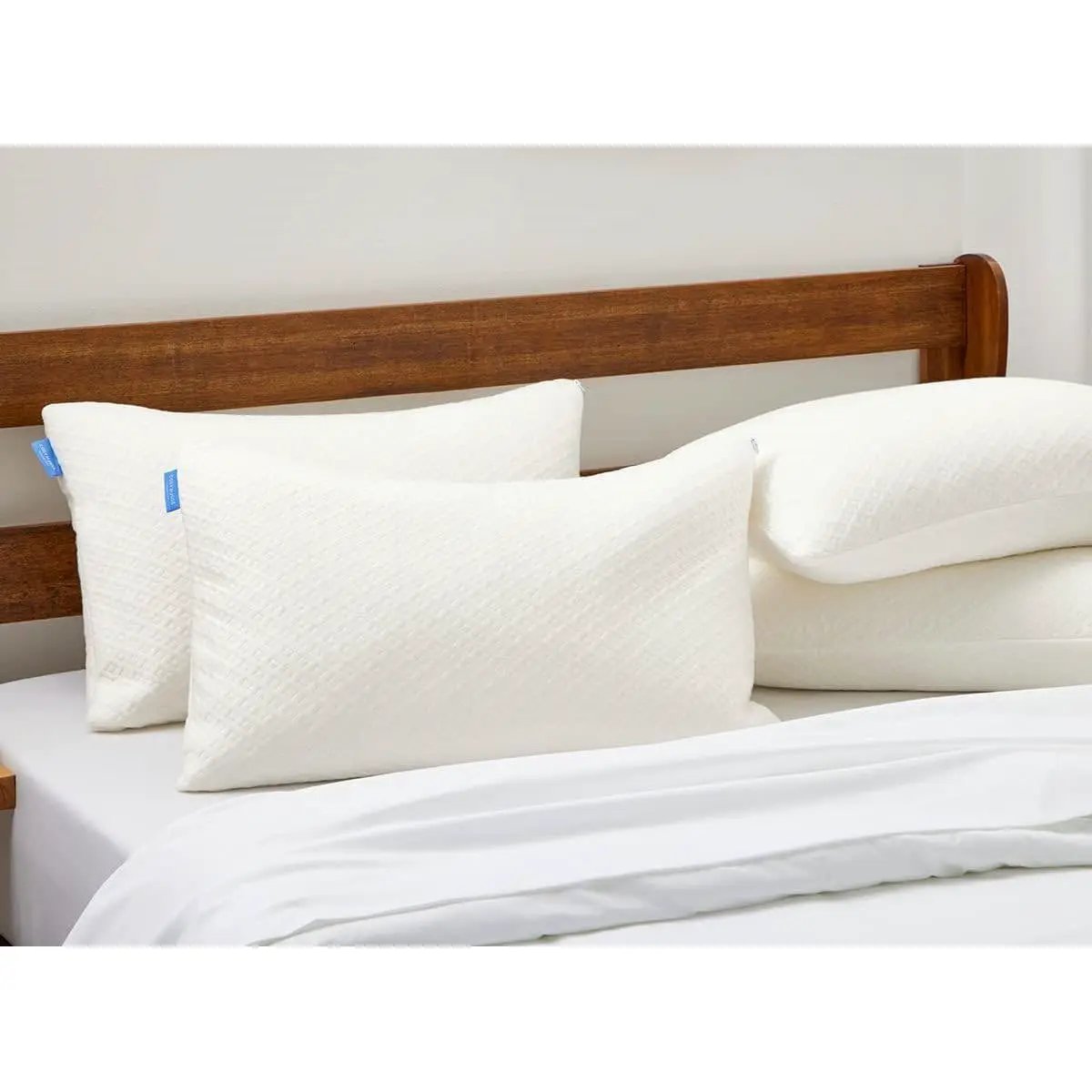 Queen Shredded Memory Foam Pillow with Luxury Soft Cool Bamboo Breathable Cover by HomePacific