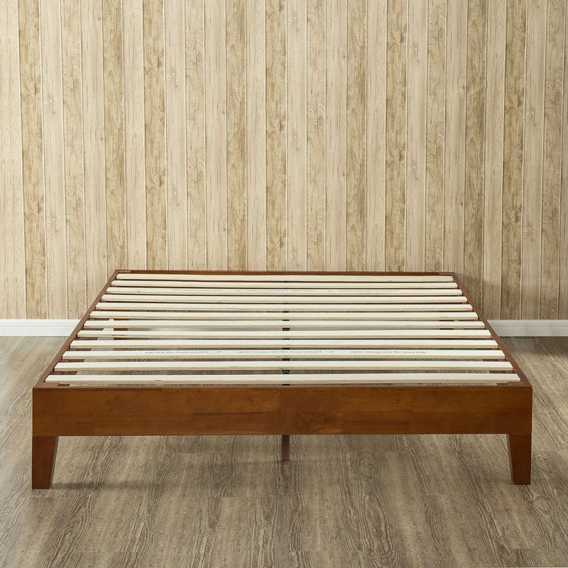 Queen size Solid Wood Low Profile Platform Bed Frame in Cherry Finish by HomePacific