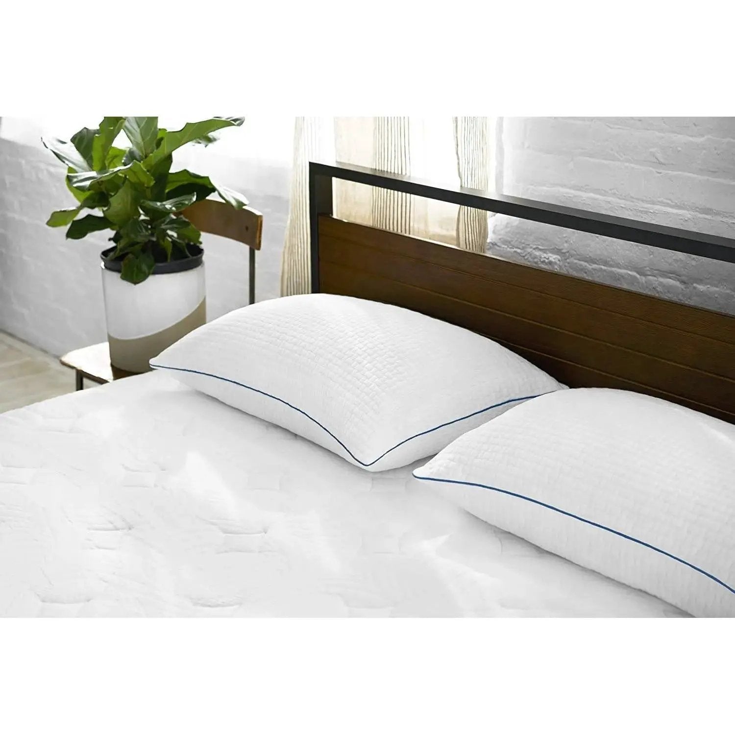 Set of 2 Queen size Memory Foam Pillow with Removable Machine Washable Cover by HomePacific