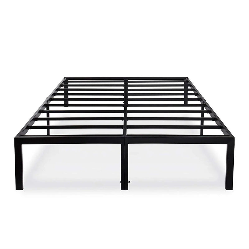 Queen size Modern Heavy Duty Black Metal Platform Bed Frame by HomePacific