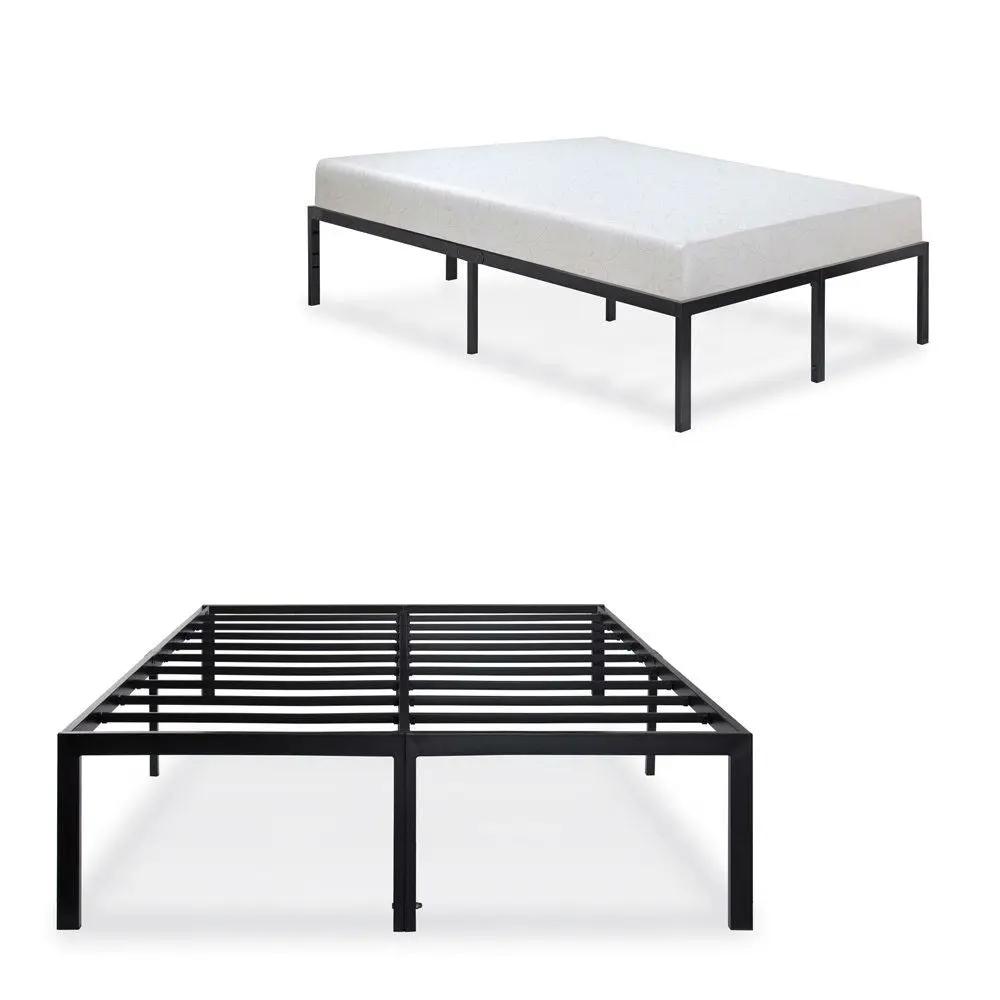 Queen size Modern Heavy Duty Black Metal Platform Bed Frame by HomePacific