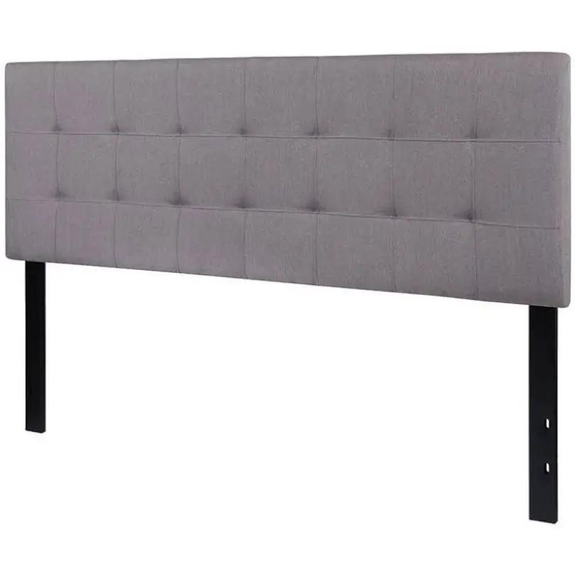 Queen size Modern Light Grey Fabric Upholstered Panel Headboard by HomePacific