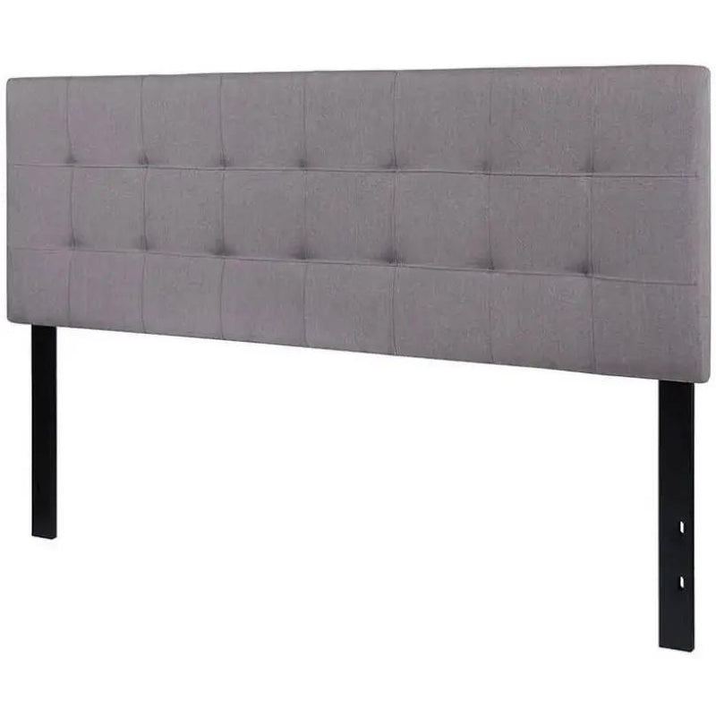 Queen size Modern Light Grey Fabric Upholstered Panel Headboard by HomePacific