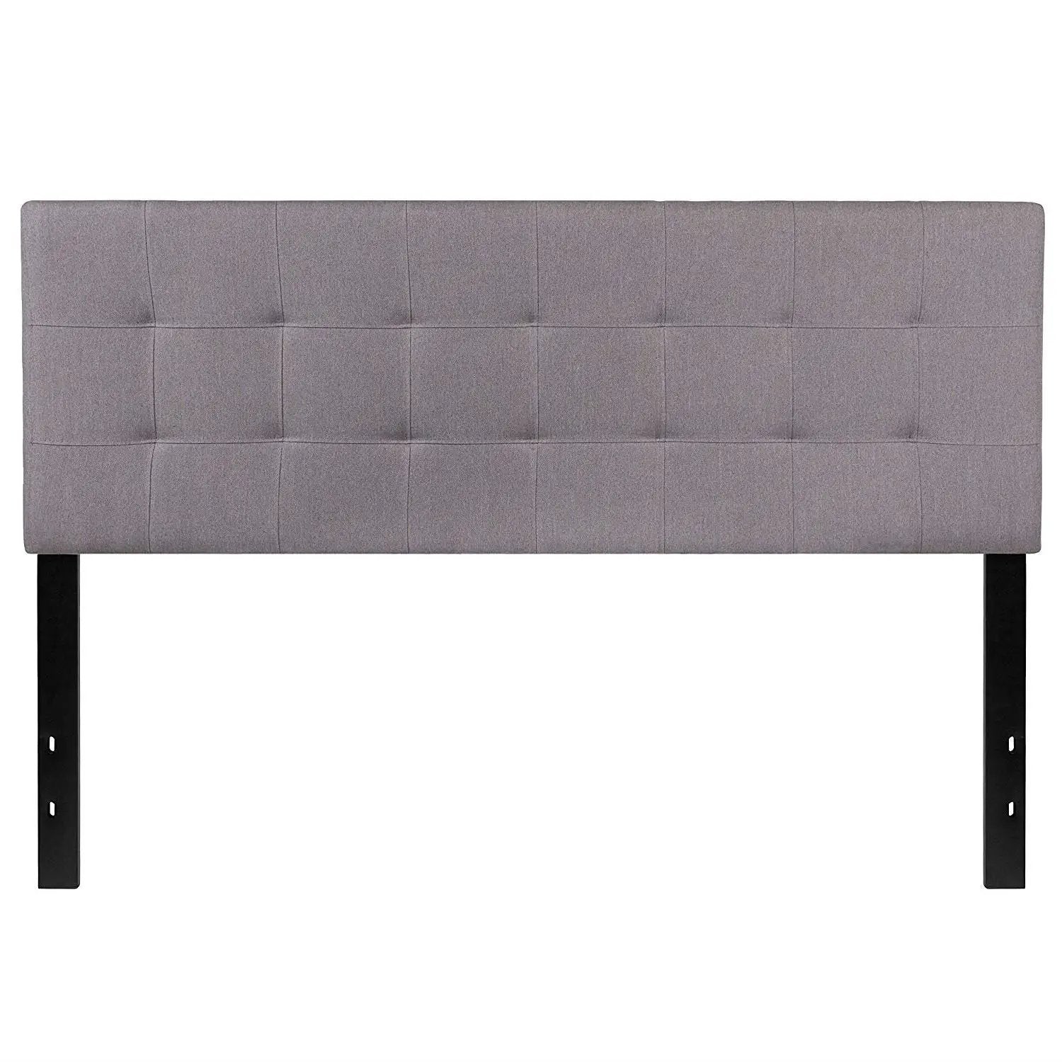 Queen size Modern Light Grey Fabric Upholstered Panel Headboard by HomePacific