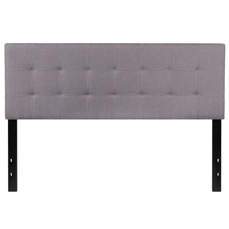 Queen size Modern Light Grey Fabric Upholstered Panel Headboard by HomePacific