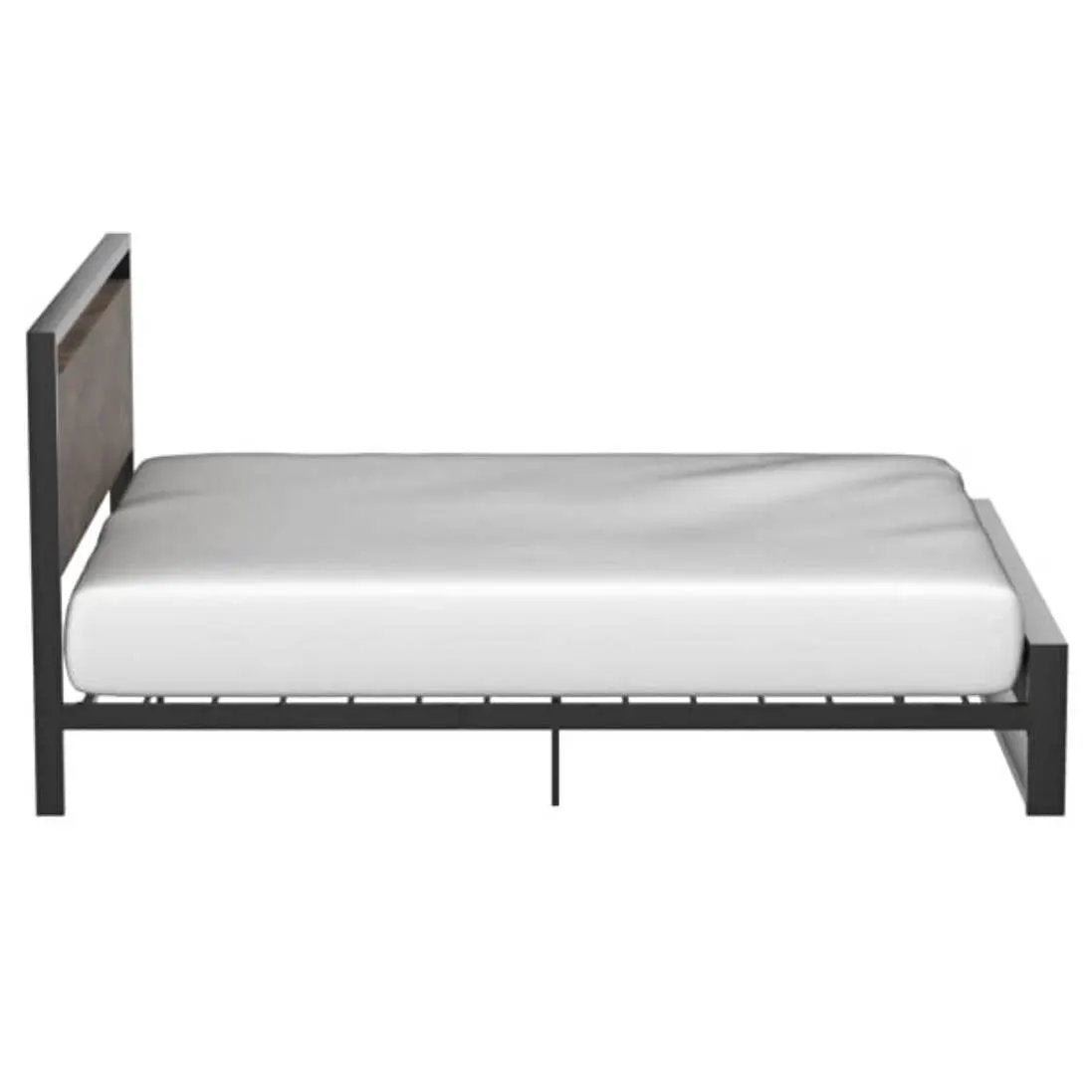 Queen Modern Farmhouse Platform Bed Frame with Wood Panel Headboard Footboard by HomePacific