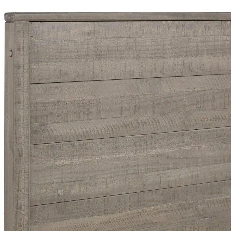 Queen Solid Wooden Platform Bed Frame with Headboard in Grey Wood Finish by HomePacific