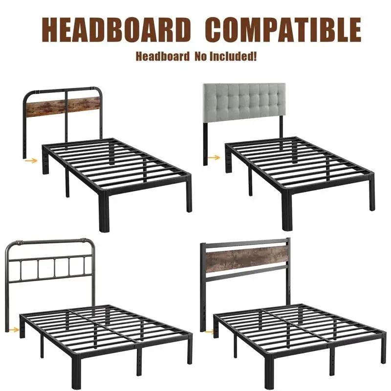 Queen Heavy Duty Metal Bed Frame with Round Edge Legs - 2,000 lb. Max Weight by HomePacific