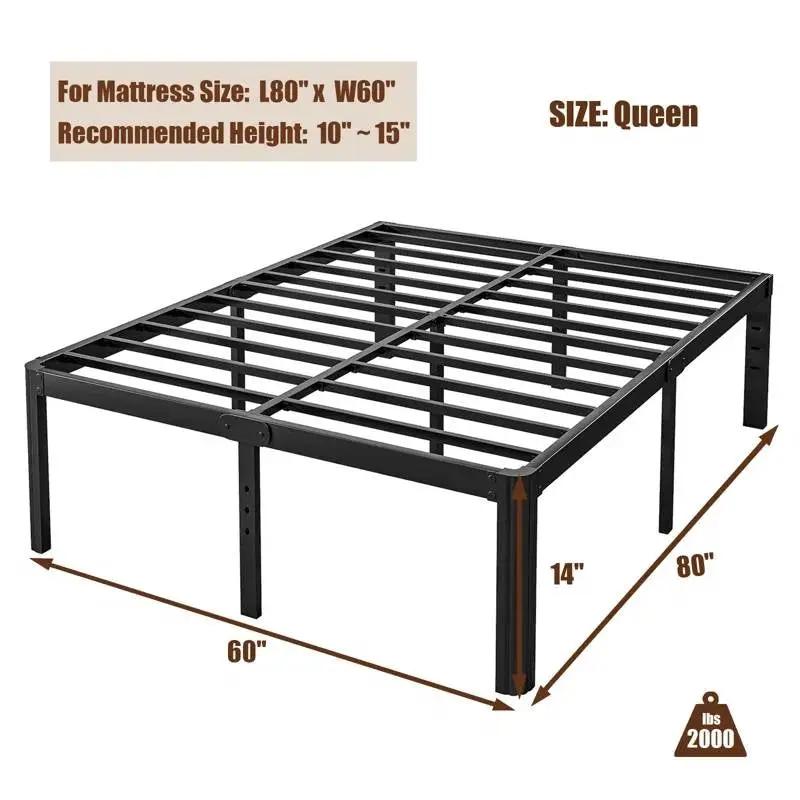 Queen Heavy Duty Metal Bed Frame with Round Edge Legs - 2,000 lb. Max Weight by HomePacific