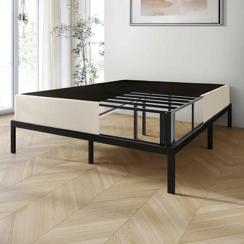 Queen size 7.8-inch Metal Frame Box-Spring Foundation for Mattress with Cover by HomePacific