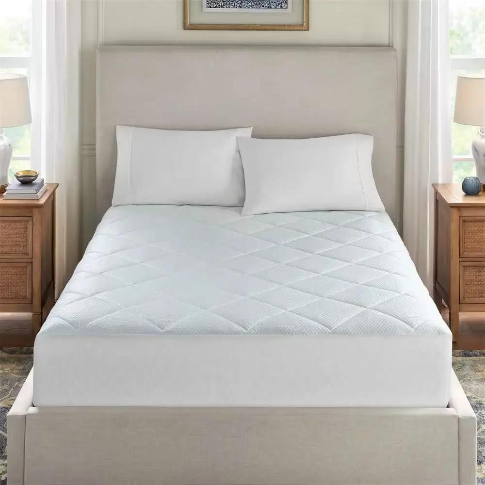 Queen size Washable Quilted Mattress Pad with Elastic Fitted Skirt by HomePacific