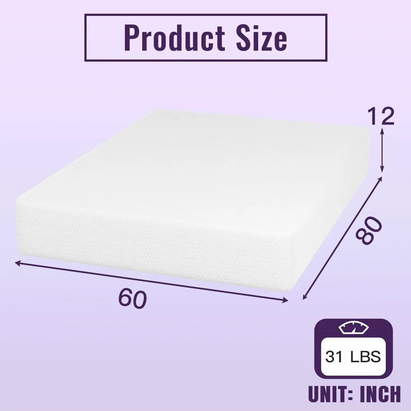 Queen size 12-inch Charcoal Infused Memory Foam Mattress with Removable Cover by HomePacific