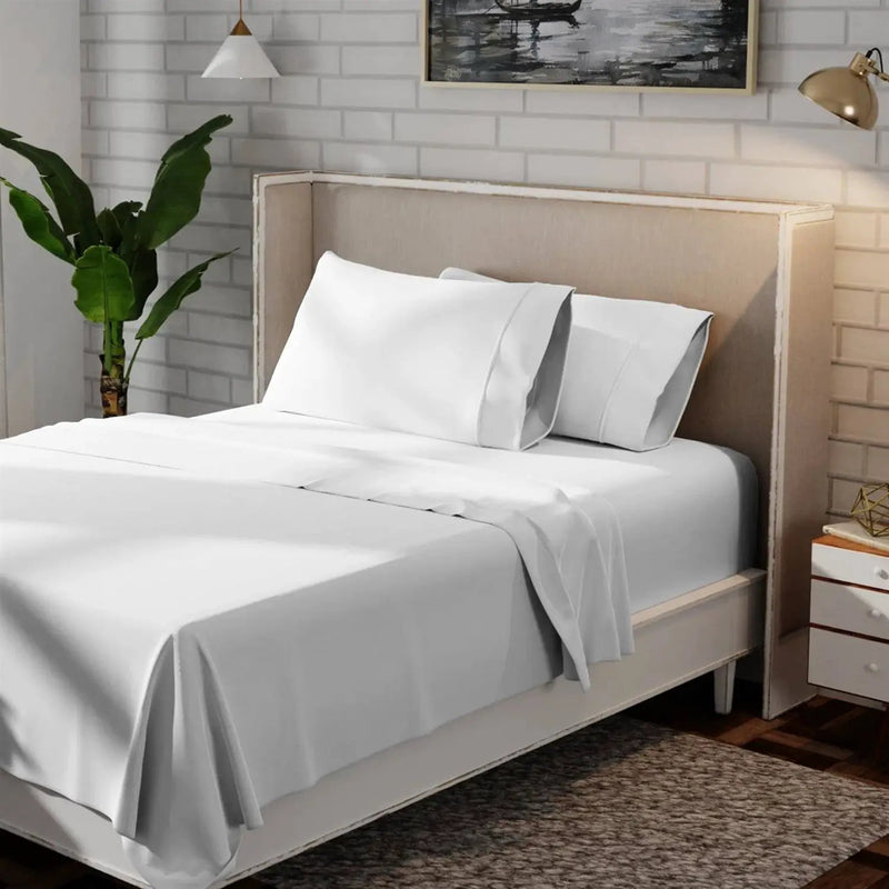 Queen size White 100-Percent Certified Organic Cotton Sheet Set by HomePacific
