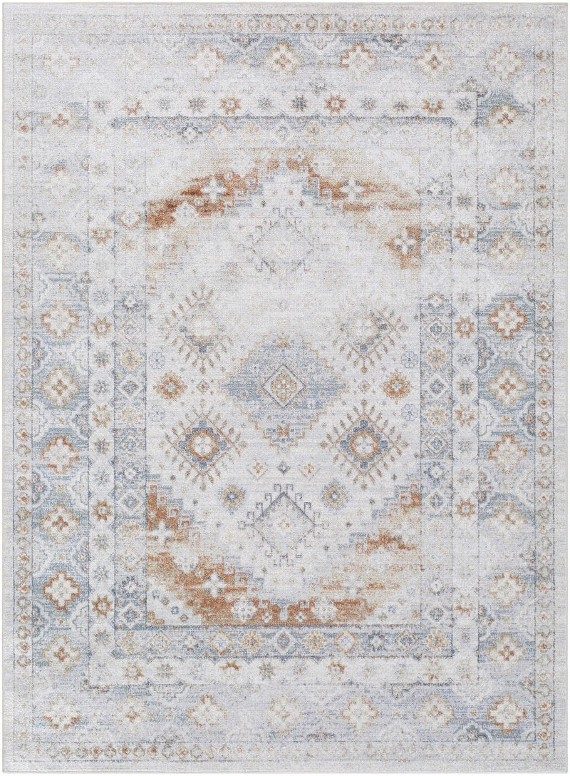 Agaton Blue & Brown Washable Area Rug by Boutique Rugs