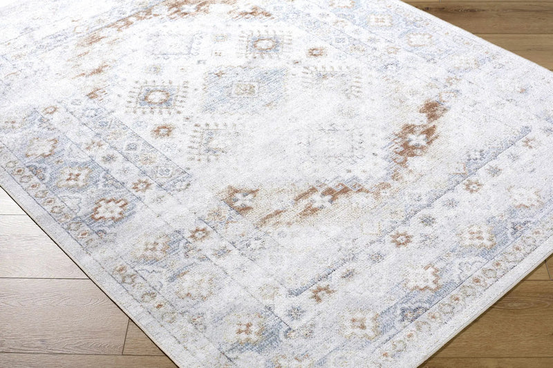 Agaton Blue & Brown Washable Area Rug by Boutique Rugs