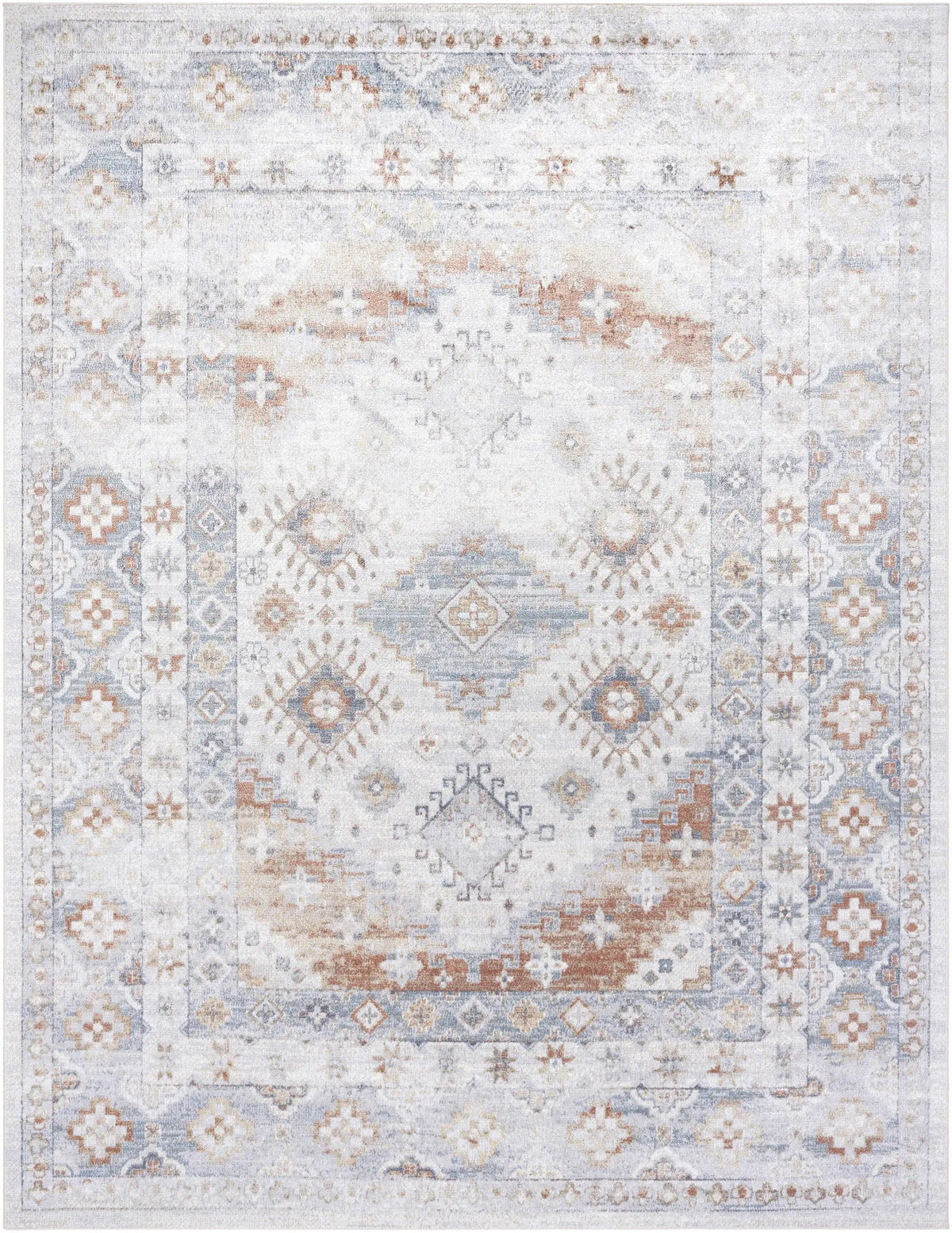 Agaton Blue & Brown Washable Area Rug, photo 9 of 10