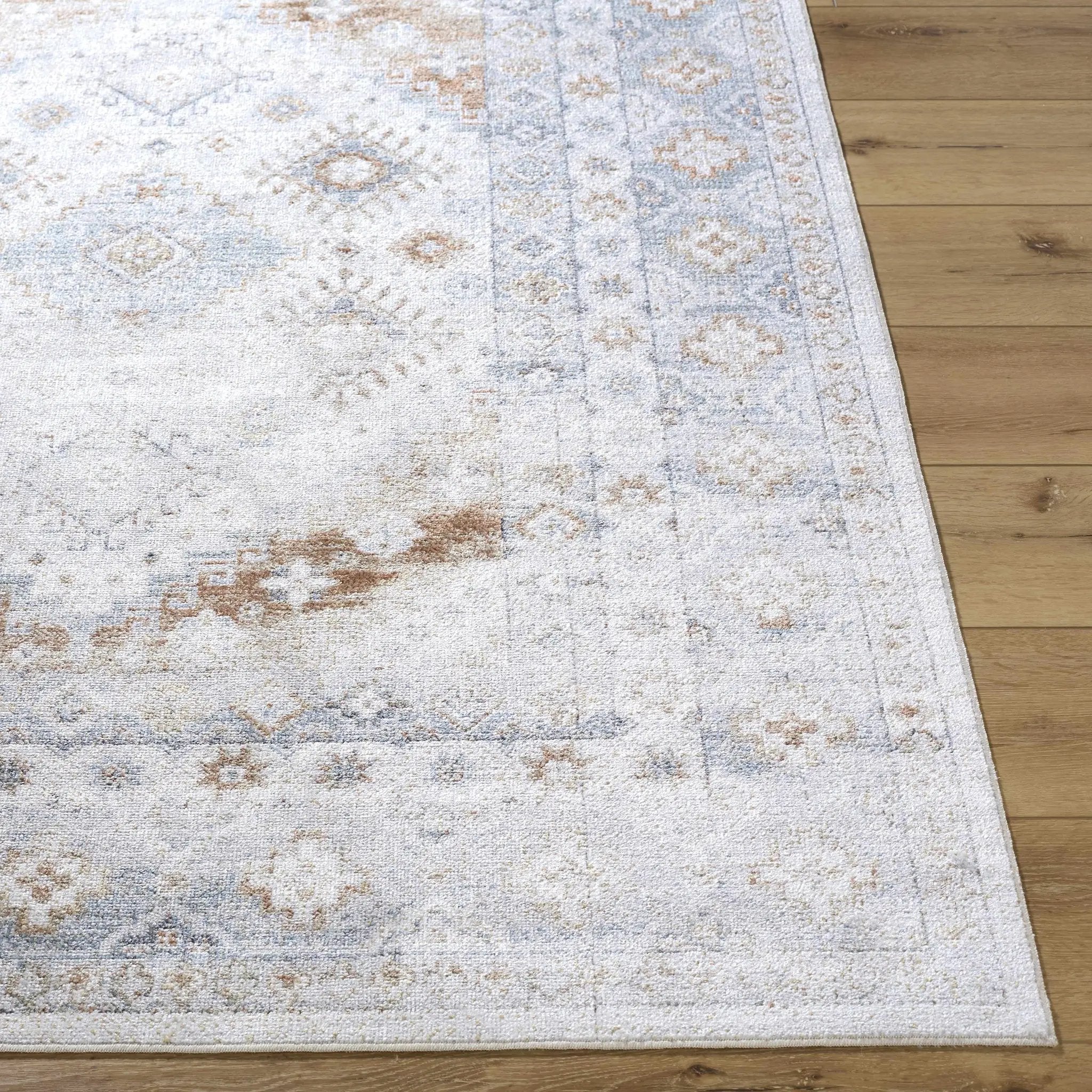 Agaton Blue & Brown Washable Area Rug by Boutique Rugs