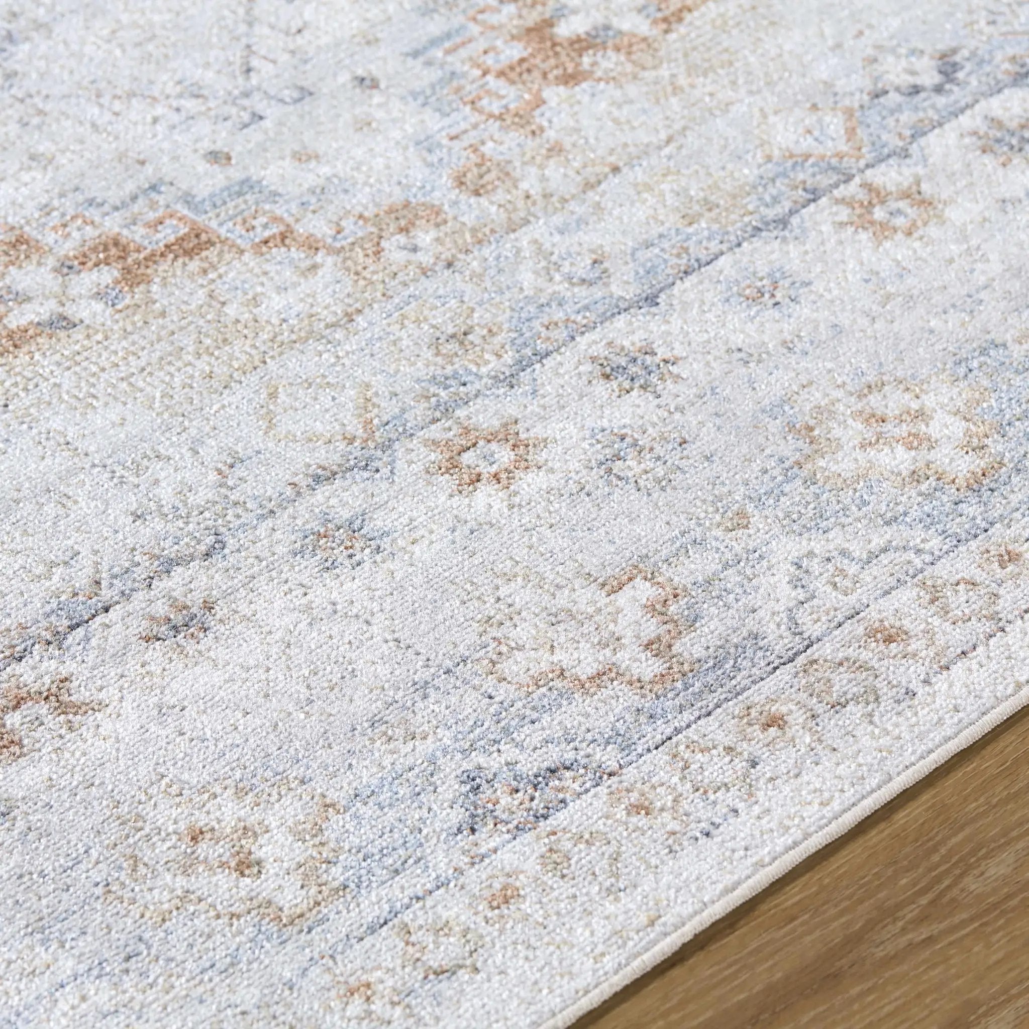 Agaton Blue & Brown Washable Area Rug by Boutique Rugs