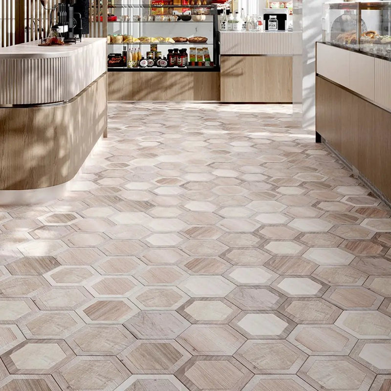 Light Brown 10x10 Matte Hexagon Porcelain Tile (20 pack, 10.43 sq ft/case) by Apollo Tile