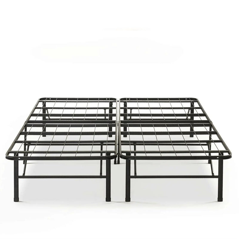 Queen size Folding Sturdy Metal Platform Bed Frame with Storage Space by HomePacific