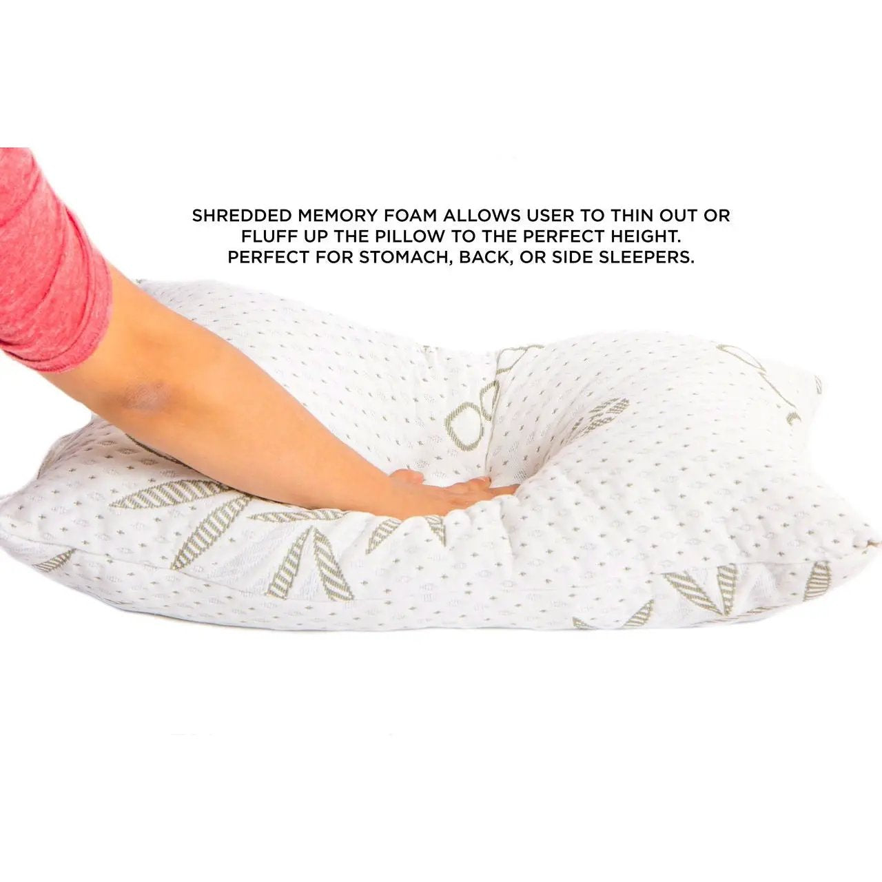 Queen size Hypoallergenic Shredded Memory Foam Pillow - Made in USA by HomePacific