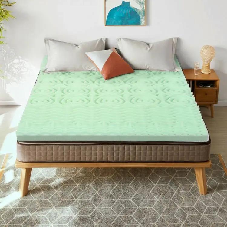Queen size 3-inch Thick Green Ergonomic Breathable Air Foam Mattress Topper by HomePacific