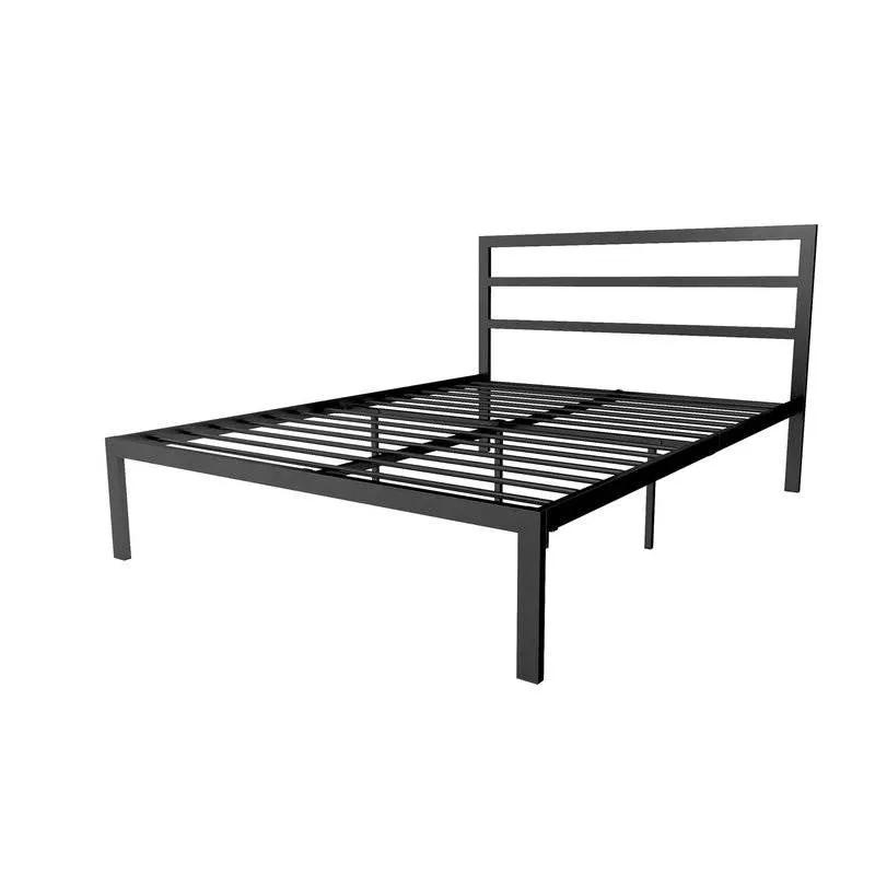 Queen Black Metal Platform Bed Frame with Headboard Included by HomePacific
