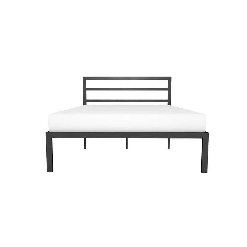 Queen Black Metal Platform Bed Frame with Headboard Included by HomePacific