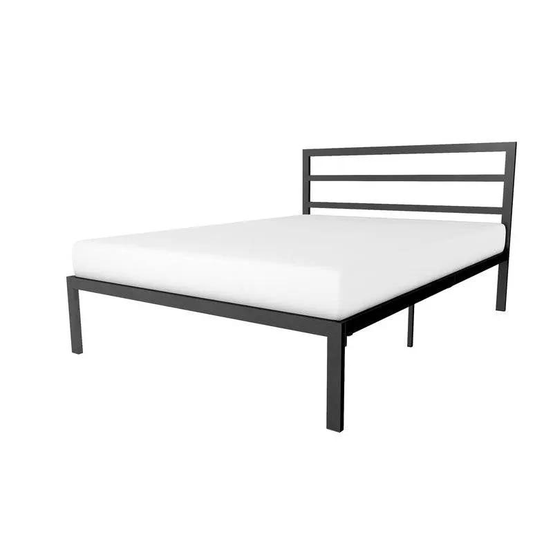 Queen Black Metal Platform Bed Frame with Headboard Included by HomePacific