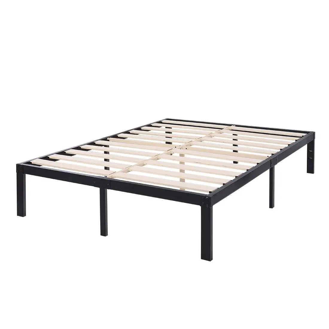 Queen Heavy Duty Metal Platform Bed Frame with Wood Slats 3,500 lbs Weight Limit by HomePacific