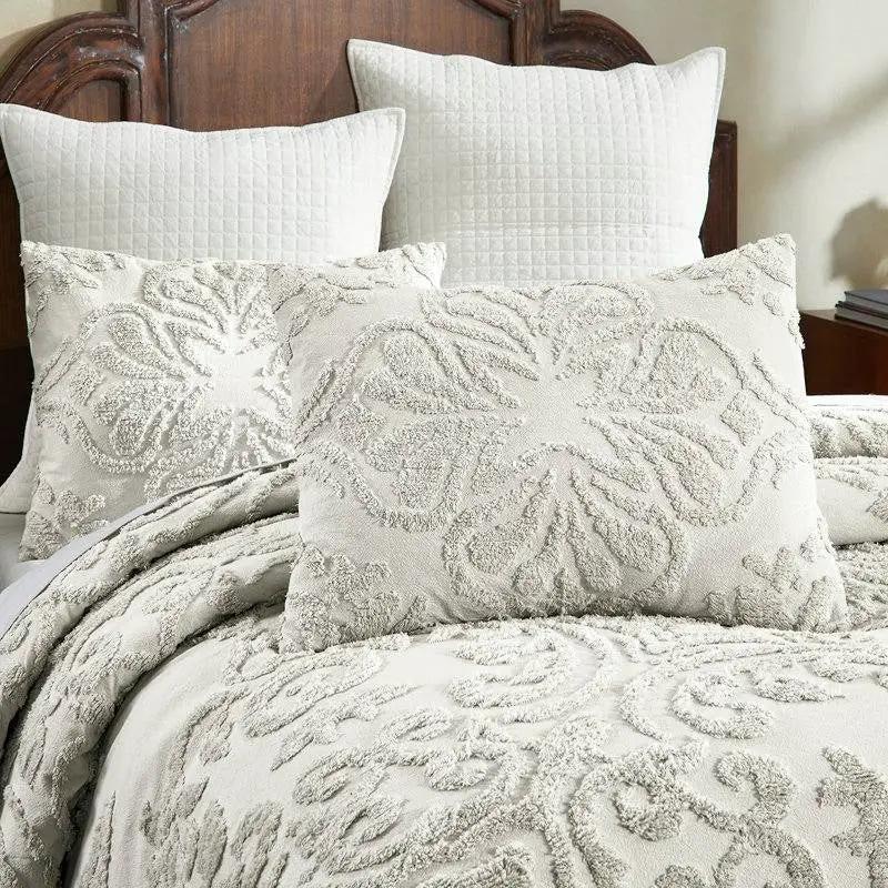 Queen Size 100-Percent Cotton Chenille 3-Piece Coverlet Bedspread Set in Ivory by HomePacific