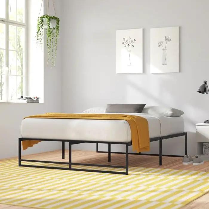 Queen Size Black Metal Platform Bed Frame with Under-Bed Storage Space by HomePacific