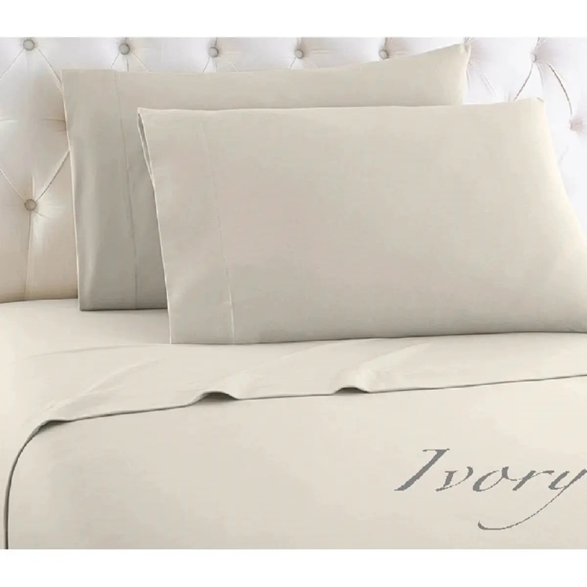 Queen Ivory 100-Percent Egyptian Cotton 1000 Thread Count 4-Piece Sheet Set by HomePacific