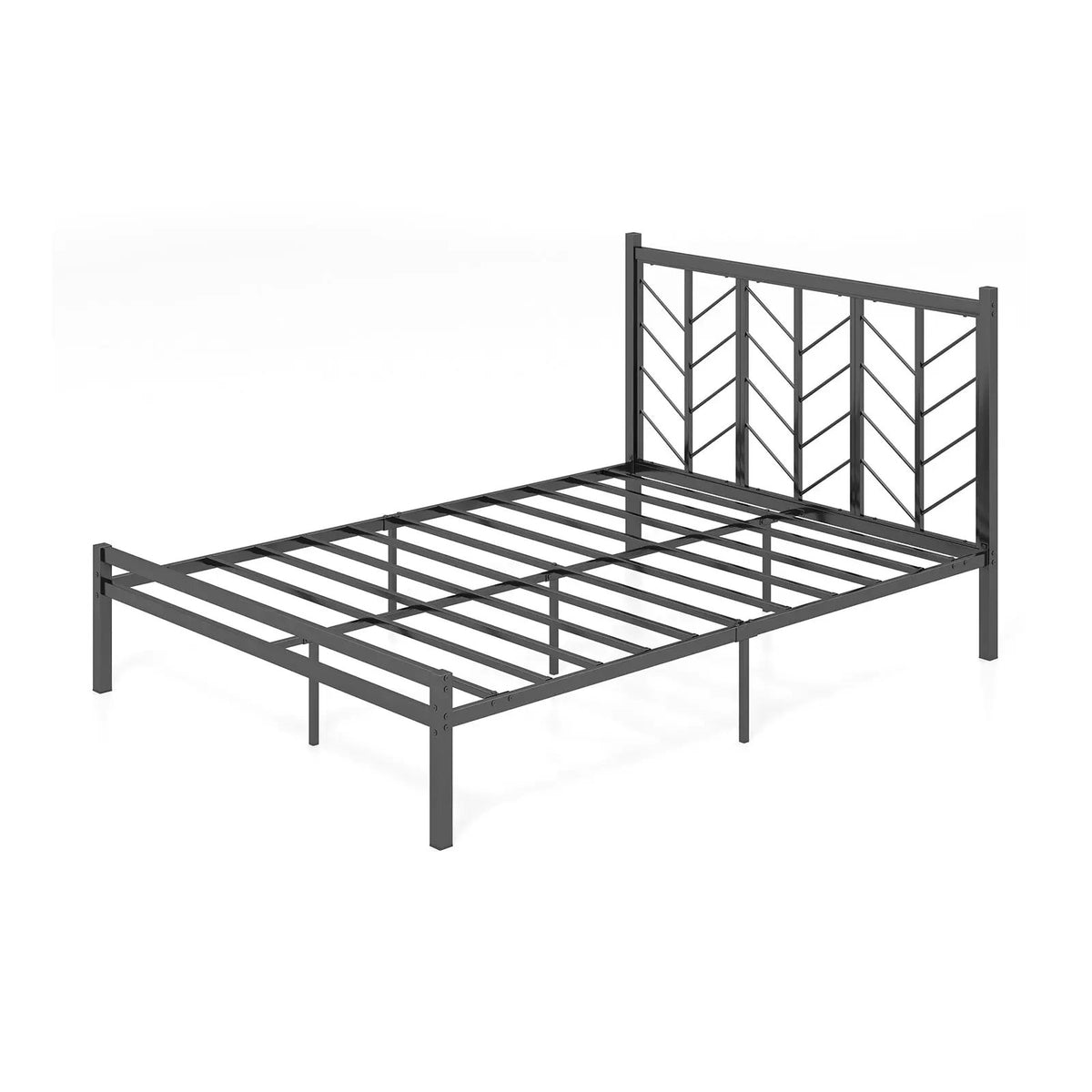 Queen Size Platform Bed with Headboard and Metal Frame, photo 9 of 10