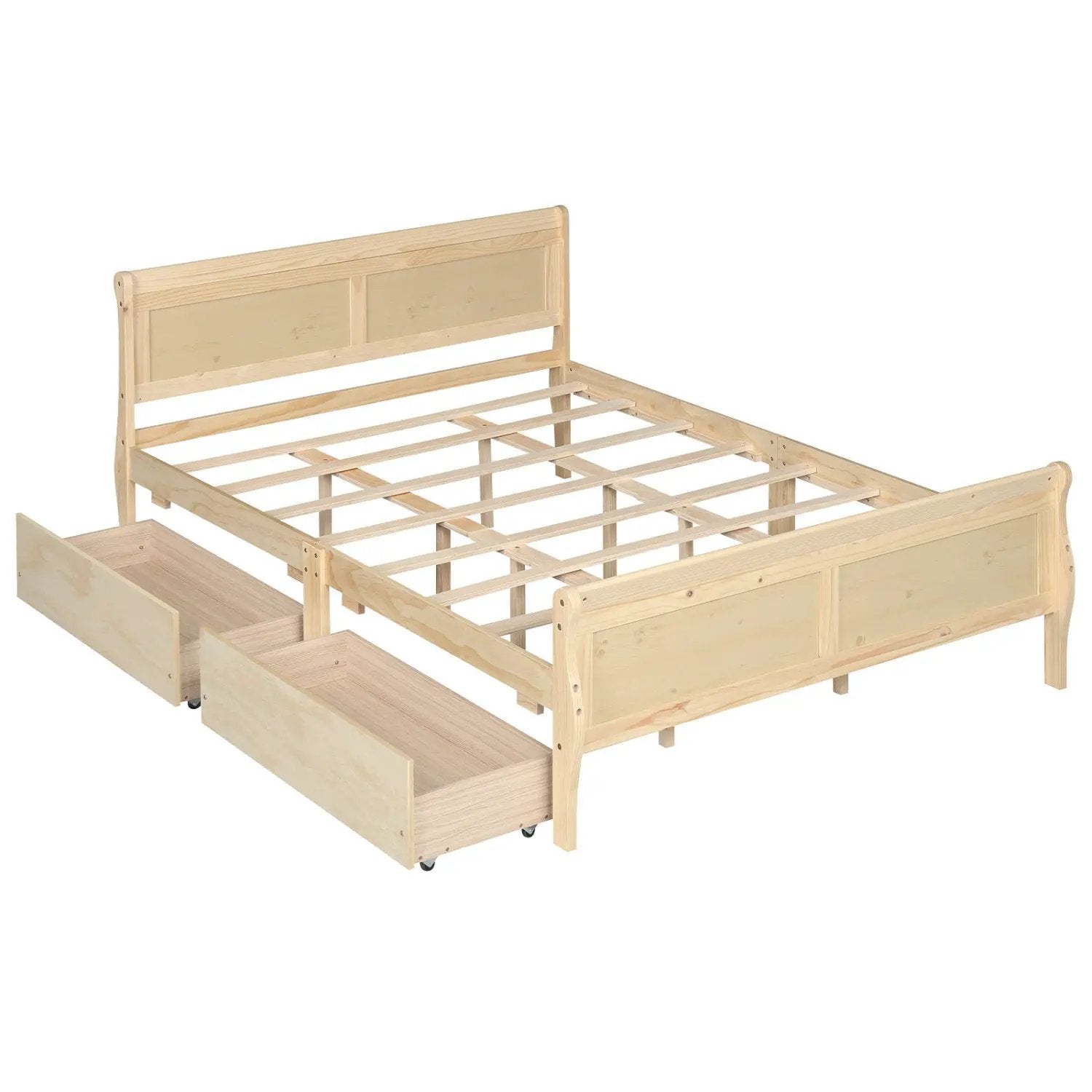 Queen Size Bed Frame with 2 Storage Drawers and Footboard by DirectDeals