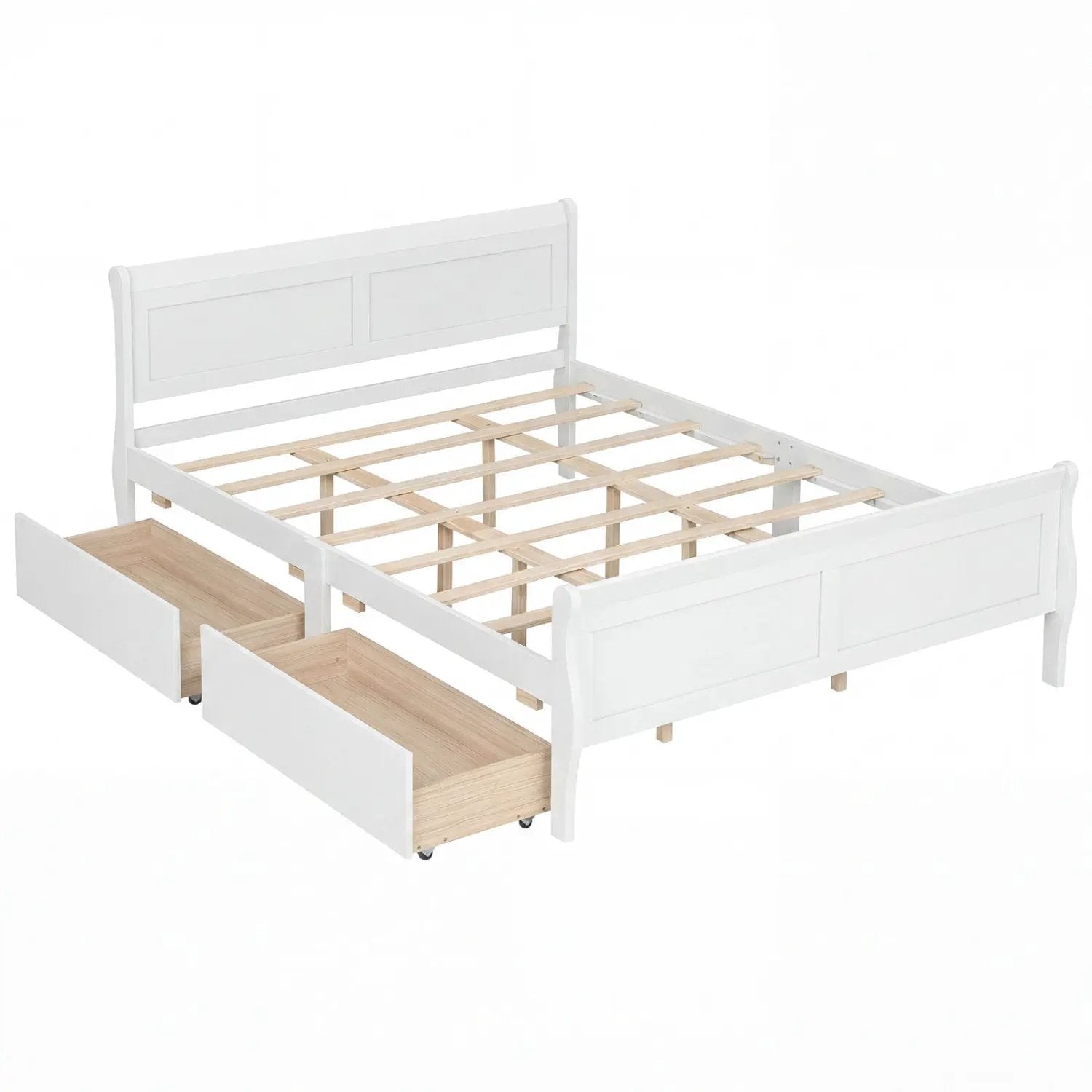 Queen Size Bed Frame with 2 Storage Drawers and Footboard by DirectDeals